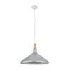 GLOBOSTAR® FELICITA 01276 Μοντέρνο Κρεμαστό Φωτιστικό Οροφής με Ντουί 1 x E27 AC 220-240V IP20 - Ασημί & Μπεζ - Μ40 x Π40 x Y30cm