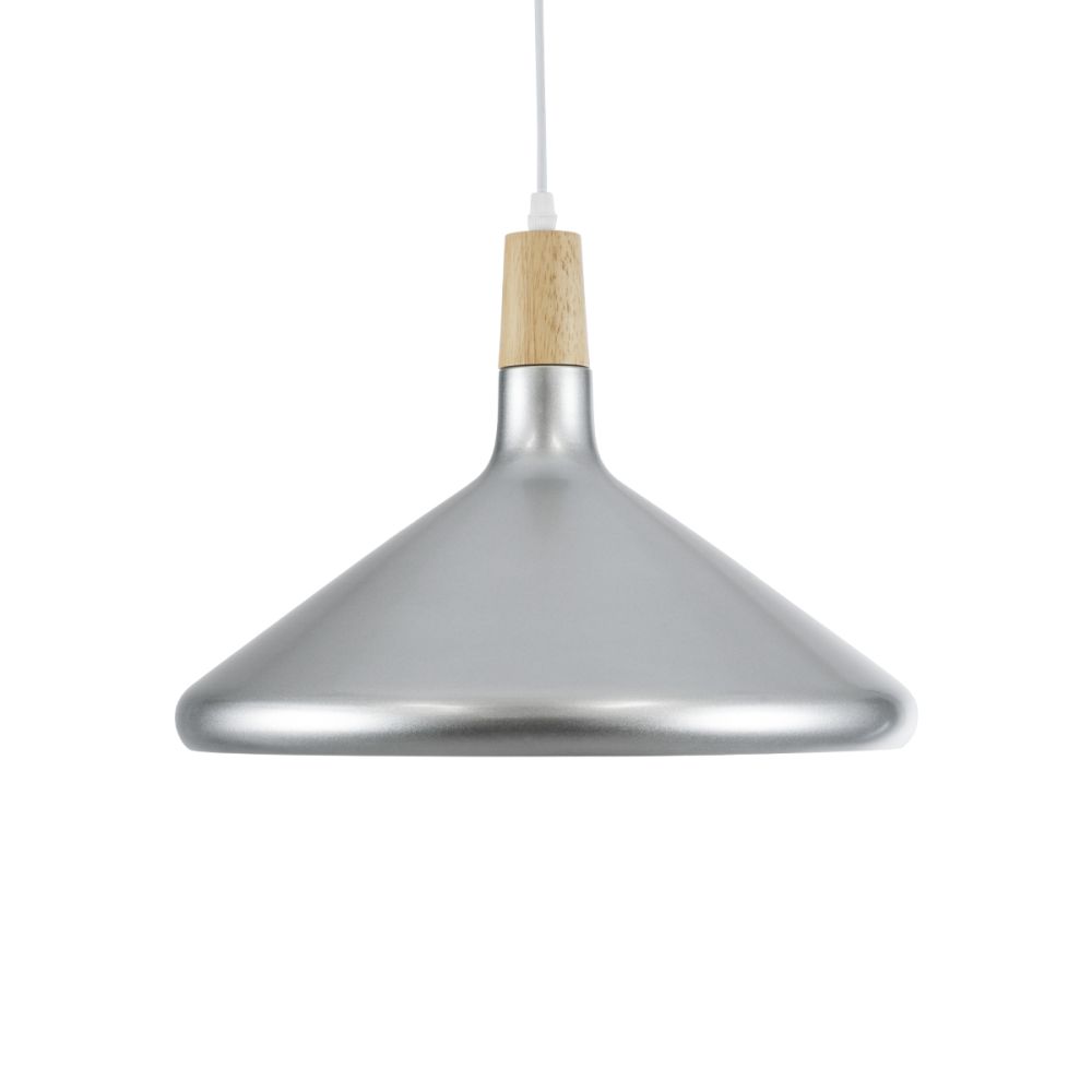 GLOBOSTAR® FELICITA 01276 Μοντέρνο Κρεμαστό Φωτιστικό Οροφής με Ντουί 1 x E27 AC 220-240V IP20 - Ασημί & Μπεζ - Μ40 x Π40 x Y30cm