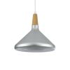 GLOBOSTAR® FELICITA 01277 Μοντέρνο Κρεμαστό Φωτιστικό Οροφής με Ντουί 1 x E27 AC 220-240V IP20 - Ασημί & Μπεζ - Μ30 x Π30 x Υ25cm