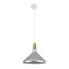 GLOBOSTAR® FELICITA 01277 Μοντέρνο Κρεμαστό Φωτιστικό Οροφής με Ντουί 1 x E27 AC 220-240V IP20 - Ασημί & Μπεζ - Μ30 x Π30 x Υ25cm