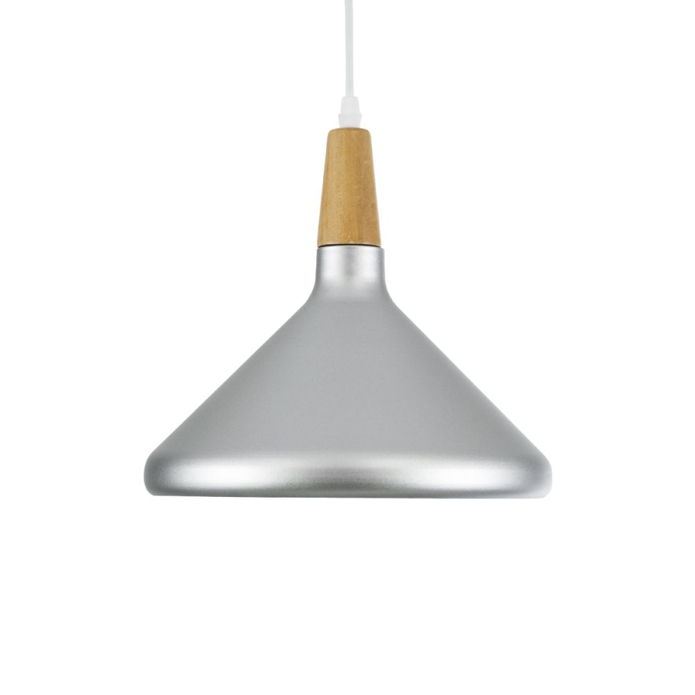 GLOBOSTAR® FELICITA 01277 Μοντέρνο Κρεμαστό Φωτιστικό Οροφής με Ντουί 1 x E27 AC 220-240V IP20 - Ασημί & Μπεζ - Μ30 x Π30 x Υ25cm