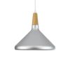 GLOBOSTAR® FELICITA 01277 Μοντέρνο Κρεμαστό Φωτιστικό Οροφής με Ντουί 1 x E27 AC 220-240V IP20 - Ασημί & Μπεζ - Μ30 x Π30 x Υ25cm
