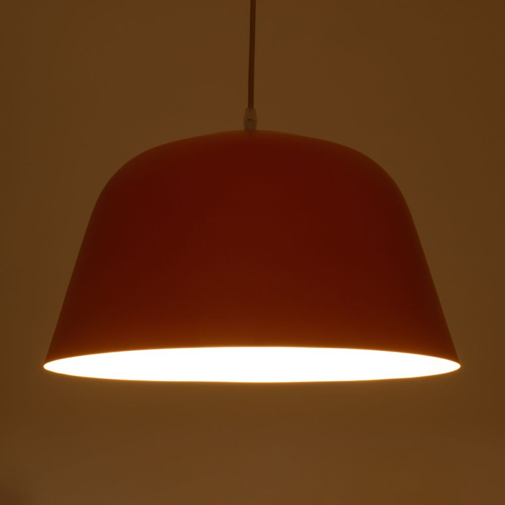 GLOBOSTAR® UPVALE 01283 Μοντέρνο Κρεμαστό Φωτιστικό Οροφής με Ντουί 1 x E27 AC 220-240V IP20 - Πορτοκαλί & Λευκό - Μ40 x Π40 x Υ24cm