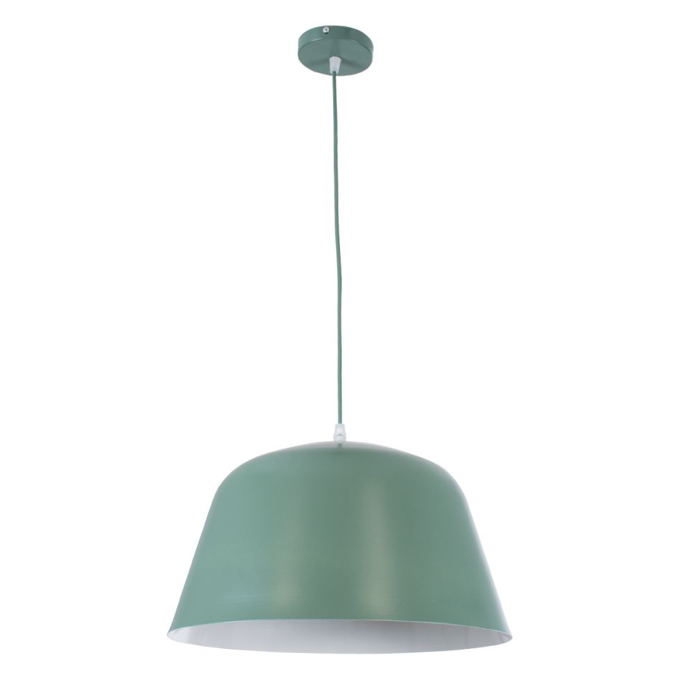 GLOBOSTAR® UPVALE 01285 Μοντέρνο Κρεμαστό Φωτιστικό Οροφής με Ντουί 1 x E27 AC 220-240V IP20 - Πράσινο & Λευκό - Μ40 x Π40 x Υ24cm