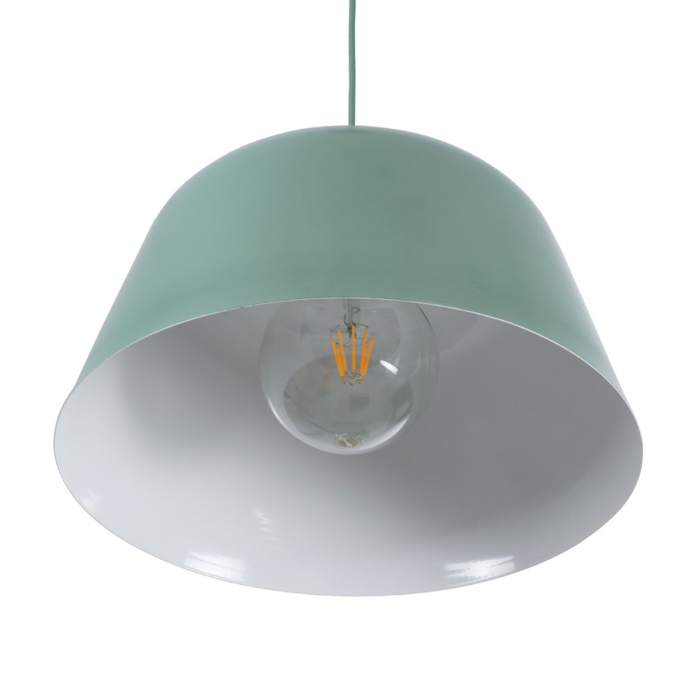 GLOBOSTAR® UPVALE 01285 Μοντέρνο Κρεμαστό Φωτιστικό Οροφής με Ντουί 1 x E27 AC 220-240V IP20 - Πράσινο & Λευκό - Μ40 x Π40 x Υ24cm