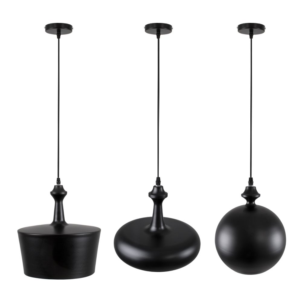 GLOBOSTAR® ROCKFORD 01287 Μοντέρνο Κρεμαστό Φωτιστικό Οροφής με Ντουί 3 x E27 AC 220-240V IP20 - Μαύρο & Χρυσό - Μ86 x Π86 x Υ30cm