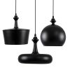GLOBOSTAR® ROCKFORD 01287 Μοντέρνο Κρεμαστό Φωτιστικό Οροφής με Ντουί 3 x E27 AC 220-240V IP20 - Μαύρο & Χρυσό - Μ86 x Π86 x Υ30cm