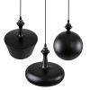 GLOBOSTAR® ROCKFORD 01287 Μοντέρνο Κρεμαστό Φωτιστικό Οροφής με Ντουί 3 x E27 AC 220-240V IP20 - Μαύρο & Χρυσό - Μ86 x Π86 x Υ30cm