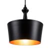 GLOBOSTAR® ROCKFORD 01287-A Μοντέρνο Κρεμαστό Φωτιστικό Οροφής με Ντουί 1 x E27 AC 220-240V IP20 - Μαύρο & Χρυσό - Μ30 x Π30 x Υ30cm
