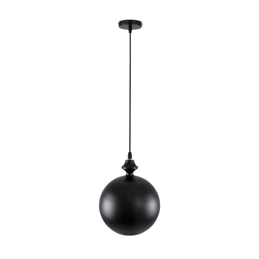 ΠΡΟΣΦΟΡΑ GloboStar® ROCKFORD 01287-B Μοντέρνο Κρεμαστό Φωτιστικό Οροφής Μονόφωτο 1 x E27 Μαύρο Μεταλλικό Καμπάνα Φ24 x Υ27cm