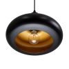 GLOBOSTAR® ROCKFORD 01287-C Μοντέρνο Κρεμαστό Φωτιστικό Οροφής με Ντουί 1 x E27 AC 220-240V IP20 - Μαύρο & Χρυσό - Μ30 x Π30 x Y23cm
