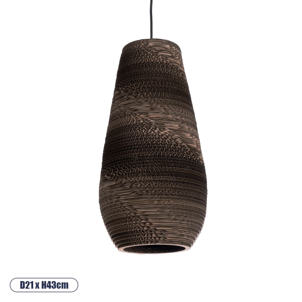 GLOBOSTAR® SANTORINI 01294 Boho Κρεμαστό Φωτιστικό Οροφής με Ντουί 1 x E27 AC 220-240V IP20 - Καφέ - Μ21 x Π21 x Y43cm