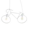 GLOBOSTAR® BIKE 01300 Vintage Κρεμαστό Φωτιστικό Οροφής με Ντουί 2 x E27 AC 220-240V IP20 - Λευκό - Μ67 x Π3.5 x Υ41cm