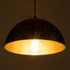 GLOBOSTAR® SOLANA 01301 Μοντέρνο Κρεμαστό Φωτιστικό Οροφής με Ντουί 1 x E27 AC 220-240V IP20 - Μαύρο & Χρυσό - Μ30 x Π30 x Υ15cm