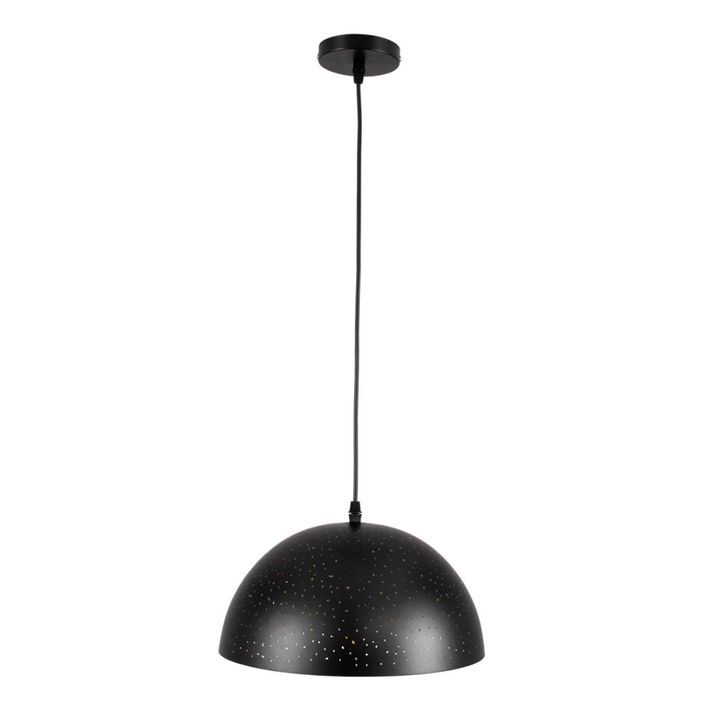 GLOBOSTAR® SOLANA 01301 Μοντέρνο Κρεμαστό Φωτιστικό Οροφής με Ντουί 1 x E27 AC 220-240V IP20 - Μαύρο & Χρυσό - Μ30 x Π30 x Υ15cm