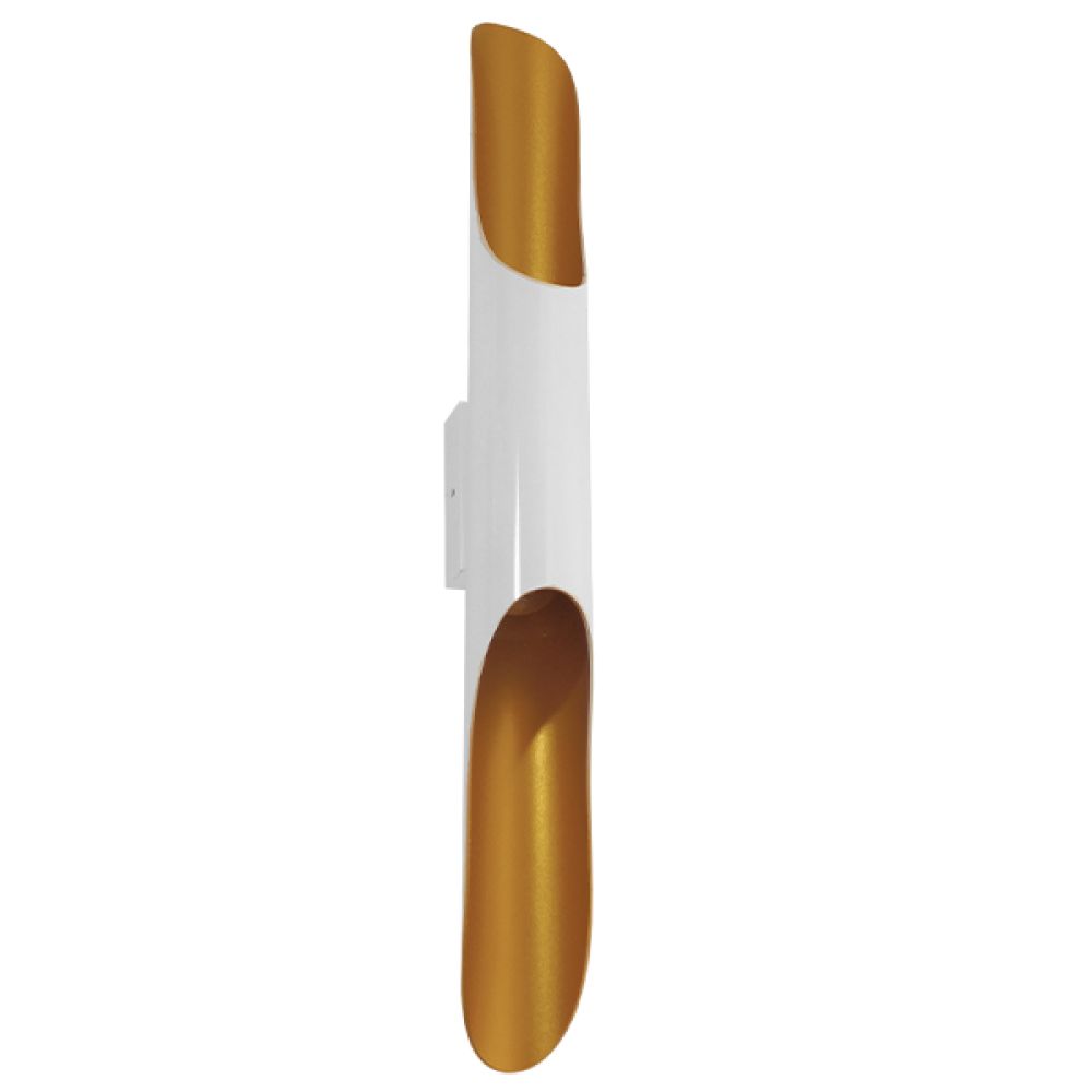 GLOBOSTAR® ESTERINA 01303 Μοντέρνο Φωτιστικό Τοίχου - Απλίκα με Ντουί 2 x E27 AC 220-240V IP20 - Λευκό & Χρυσό - Μ5.5 x Π8 x Υ60cm