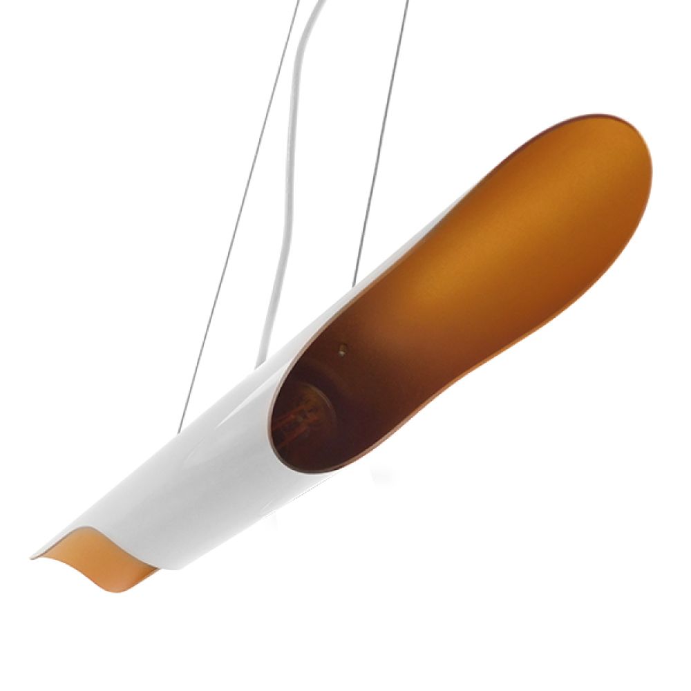 GLOBOSTAR® ESTERINA 01305 Μοντέρνο Κρεμαστό Φωτιστικό Οροφής με Ντουί 2 x E27 AC 220-240V IP20 - Λευκό & Χρυσό - Μ60 x Π6 x Υ6cm
