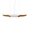GLOBOSTAR® ESTERINA 01305 Μοντέρνο Κρεμαστό Φωτιστικό Οροφής με Ντουί 2 x E27 AC 220-240V IP20 - Λευκό & Χρυσό - Μ60 x Π6 x Υ6cm