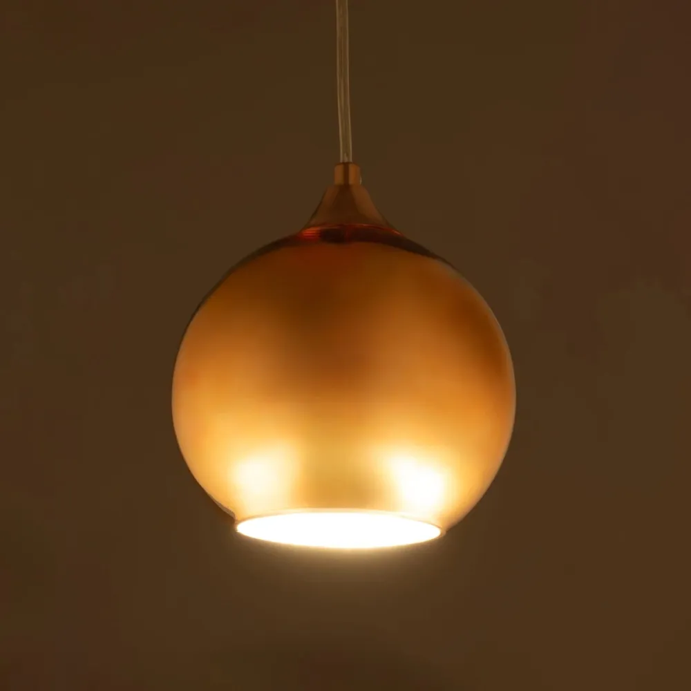 GLOBOSTAR® CANDELA 01309 Μοντέρνο Κρεμαστό Φωτιστικό Οροφής με Ντουί 1 x E27 AC 220-240V IP20 - Χάλκινο - Μ15 x Π15 x Υ13cm