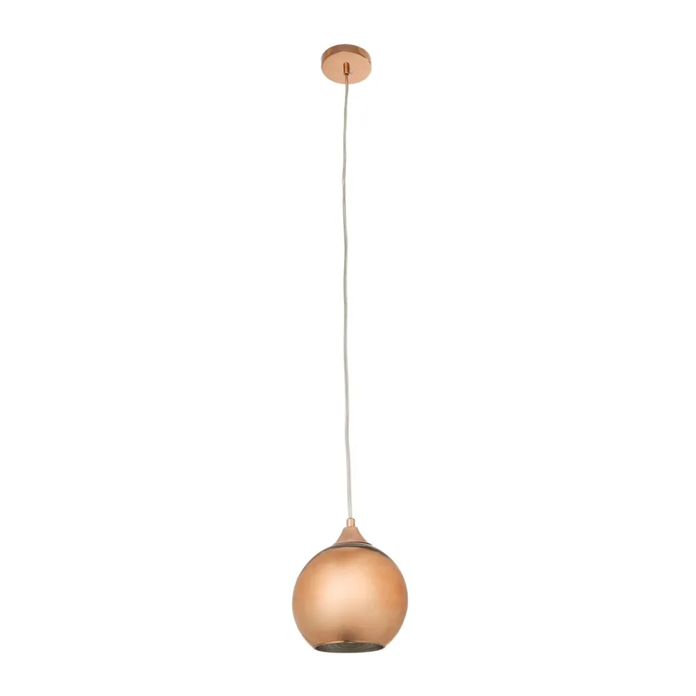 GLOBOSTAR® CANDELA 01309 Μοντέρνο Κρεμαστό Φωτιστικό Οροφής με Ντουί 1 x E27 AC 220-240V IP20 - Χάλκινο - Μ15 x Π15 x Υ13cm