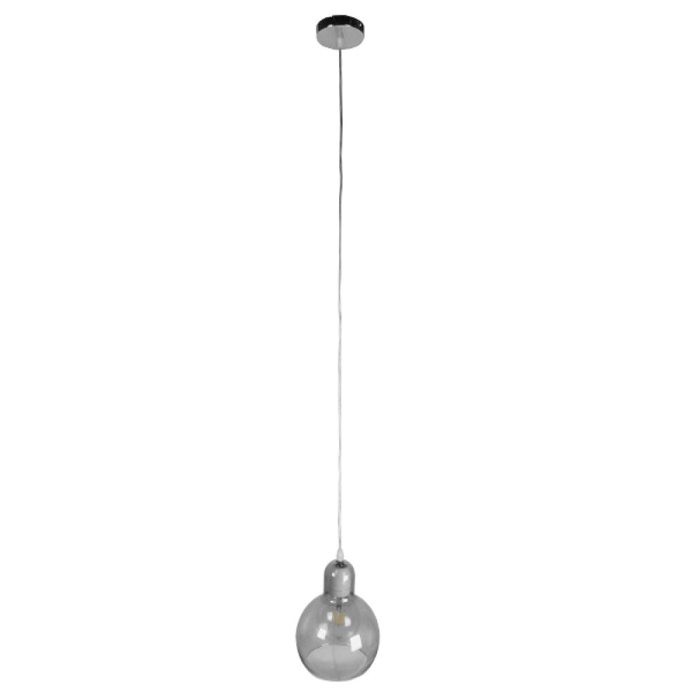 GLOBOSTAR® BOSSANOVA 01313 Μοντέρνο Κρεμαστό Φωτιστικό Οροφής με Ντουί 1 x E27 AC 220-240V IP20 - Γκρι - Μ18 x Π18 x Υ23cm