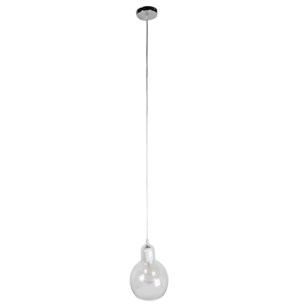 GLOBOSTAR® LUCREZIA 01314 Μοντέρνο Κρεμαστό Φωτιστικό Οροφής με Ντουί 1 x E27 AC 220-240V IP20 - Διάφανο - Μ18 x Π18 x Υ23cm