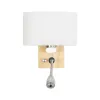 GLOBOSTAR® ELEGANT 01316 Μοντέρνο Φωτιστικό Τοίχου - Απλίκα Ξενοδοχείου Reading Light με Ντουί 1 x E27 LED 3W 360lm 36° AC 220-240V IP20 Θερμό Λευκό 2700K - Bridgelux COB Chip - Λευκό & Μπεζ - Μ15 x Π20 x Υ22.5cm - 2 Χρόνια Εγγύηση