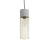 GLOBOSTAR® DURANT 01322 Μοντέρνο Κρεμαστό Φωτιστικό Οροφής με Ντουί 1 x E27 AC 220-240V IP20 - Γκρι & Χρυσό - Μ12 x Π12 x Υ40cm