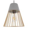 GLOBOSTAR® DURANT 01323 Μοντέρνο Κρεμαστό Φωτιστικό Οροφής με Ντουί 1 x E27 AC 220-240V IP20 - Γκρι & Χρυσό - Μ25 x Π25 x Υ31cm