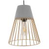 GLOBOSTAR® DURANT 01323 Μοντέρνο Κρεμαστό Φωτιστικό Οροφής με Ντουί 1 x E27 AC 220-240V IP20 - Γκρι & Χρυσό - Μ25 x Π25 x Υ31cm