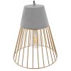 GLOBOSTAR® DURANT 01323 Μοντέρνο Κρεμαστό Φωτιστικό Οροφής με Ντουί 1 x E27 AC 220-240V IP20 - Γκρι & Χρυσό - Μ25 x Π25 x Υ31cm