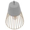 GLOBOSTAR® DURANT 01323 Μοντέρνο Κρεμαστό Φωτιστικό Οροφής με Ντουί 1 x E27 AC 220-240V IP20 - Γκρι & Χρυσό - Μ25 x Π25 x Υ31cm