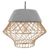 GLOBOSTAR® DURANT 01324 Μοντέρνο Κρεμαστό Φωτιστικό Οροφής με Ντουί 1 x E27 AC 220-240V IP20 - Γκρι & Χρυσό - Μ35 x Π35 x Υ35cm