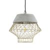 GLOBOSTAR® DURANT 01324 Μοντέρνο Κρεμαστό Φωτιστικό Οροφής με Ντουί 1 x E27 AC 220-240V IP20 - Γκρι & Χρυσό - Μ35 x Π35 x Υ35cm