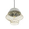 GLOBOSTAR® DURANT 01324 Μοντέρνο Κρεμαστό Φωτιστικό Οροφής με Ντουί 1 x E27 AC 220-240V IP20 - Γκρι & Χρυσό - Μ35 x Π35 x Υ35cm