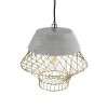 GLOBOSTAR® DURANT 01324 Μοντέρνο Κρεμαστό Φωτιστικό Οροφής με Ντουί 1 x E27 AC 220-240V IP20 - Γκρι & Χρυσό - Μ35 x Π35 x Υ35cm