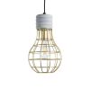 GLOBOSTAR® DURANT 01325 Μοντέρνο Κρεμαστό Φωτιστικό Οροφής με Ντουί 1 x E27 AC 220-240V IP20 - Γκρι & Χρυσό - Μ20 x Π20 x Υ35cm