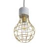 GLOBOSTAR® DURANT 01325 Μοντέρνο Κρεμαστό Φωτιστικό Οροφής με Ντουί 1 x E27 AC 220-240V IP20 - Γκρι & Χρυσό - Μ20 x Π20 x Υ35cm