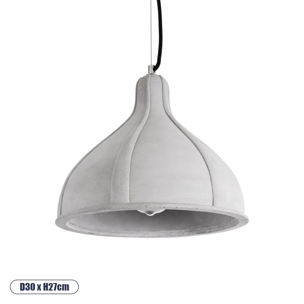 GLOBOSTAR® TRIBECA 01326 Μοντέρνο Κρεμαστό Φωτιστικό Οροφής με Ντουί 1 x E27 AC 220-240V IP20 - Γκρι - Μ30 x Π30 x Υ27cm