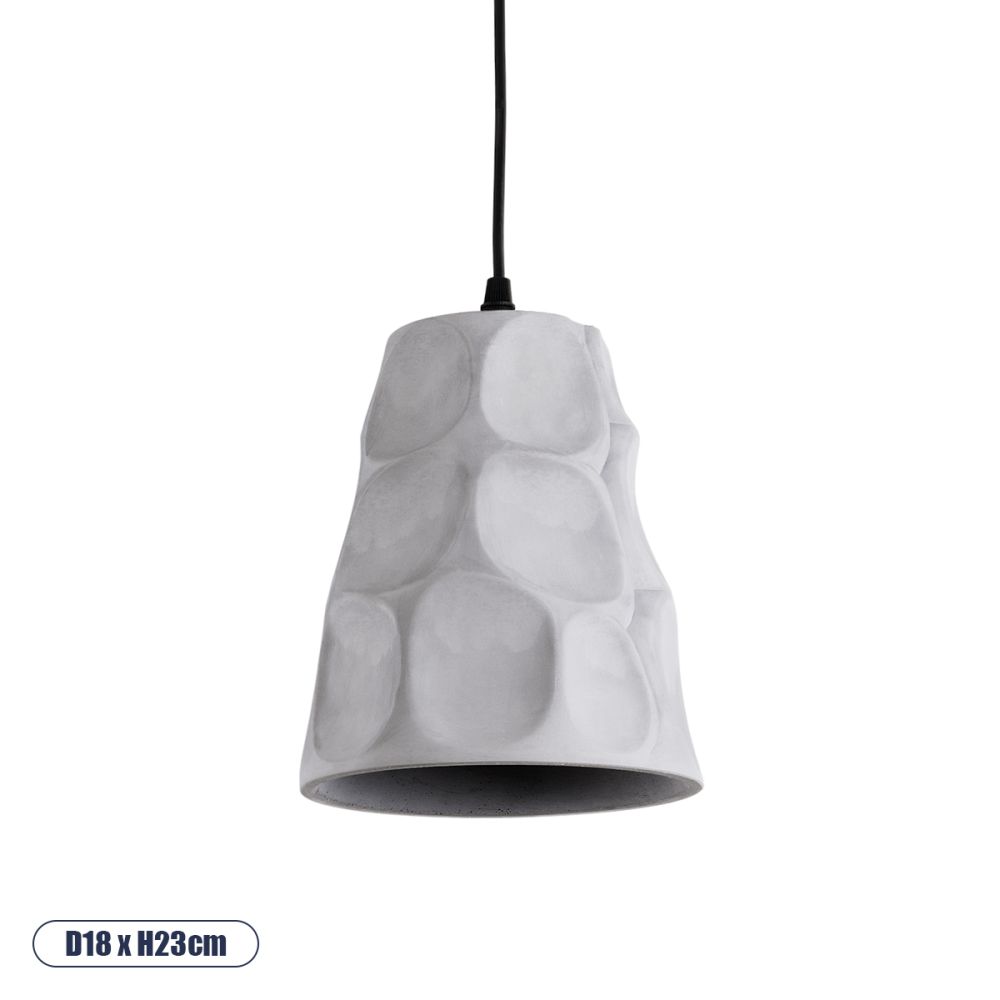GLOBOSTAR® TRIBECA 01327 Μοντέρνο Κρεμαστό Φωτιστικό Οροφής με Ντουί 1 x E27 AC 220-240V IP20 - Γκρι - Μ18 x Π18 x Υ23cm