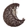 GLOBOSTAR® CRESCENT 01330 Vintage Κρεμαστό Φωτιστικό Οροφής με Ντουί 1 x E27 AC 220-240V IP20 - Καφέ - Μ30 x Π20 x Υ35cm