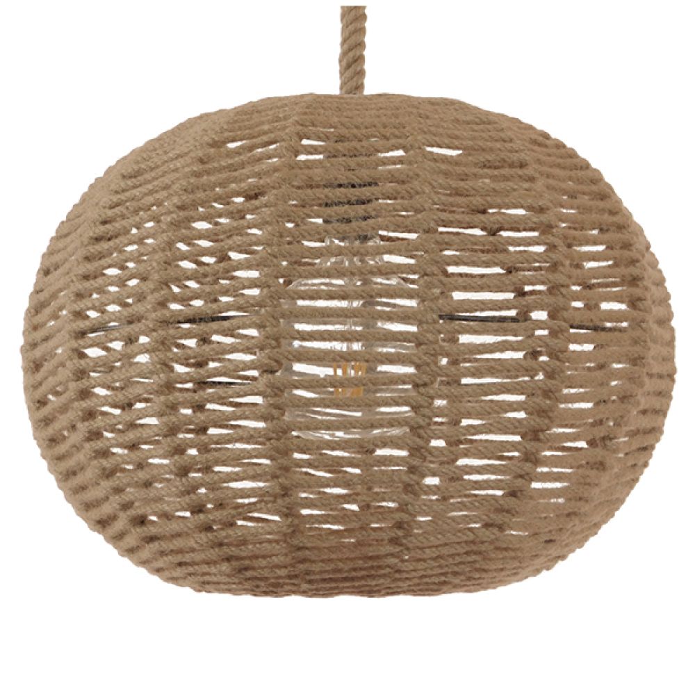 GLOBOSTAR® MANDALA 01331 Vintage Κρεμαστό Φωτιστικό Οροφής με Ντουί 1 x E27 AC 220-240V IP20 - Μπεζ - Μ40 x Π40 x Υ33cm