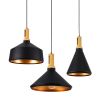 GLOBOSTAR® CALYPSO 01334 Μοντέρνο Κρεμαστό Φωτιστικό Οροφής με Ντουί 3 x E27 AC 220-240V IP20 - Μαύρο & Μπρούτζινο - Μ110 x Π110 x Υ35cm - Σετ 3 Τεμαχίων