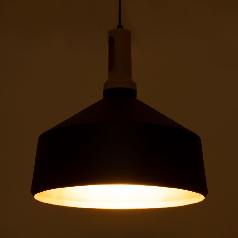 GLOBOSTAR® CALYPSO 01334-B Μοντέρνο Κρεμαστό Φωτιστικό Οροφής με Ντουί 1 x E27 AC 220-240V IP20 - Μαύρο & Μπρούτζινο - Μ36 x Π36 x Υ35cm