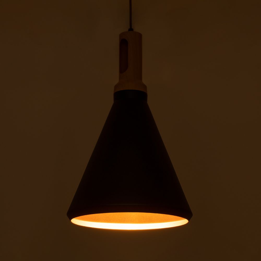 GLOBOSTAR® CALYPSO 01334-C Μοντέρνο Κρεμαστό Φωτιστικό Οροφής με Ντουί 1 x E27 AC 220-240V IP20 - Μαύρο & Μπρούτζινο  - Μ25 x Π25 x Υ40cm