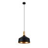 GLOBOSTAR® CALYPSO 01334-B Μοντέρνο Κρεμαστό Φωτιστικό Οροφής με Ντουί 1 x E27 AC 220-240V IP20 - Μαύρο & Μπρούτζινο - Μ36 x Π36 x Υ35cm