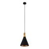 GLOBOSTAR® CALYPSO 01334-C Μοντέρνο Κρεμαστό Φωτιστικό Οροφής με Ντουί 1 x E27 AC 220-240V IP20 - Μαύρο & Μπρούτζινο  - Μ25 x Π25 x Υ40cm