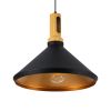 GLOBOSTAR® CALYPSO 01334-A Μοντέρνο Κρεμαστό Φωτιστικό Οροφής με Ντουί 1 x E27 AC 220-240V IP20 - Μαύρο & Μπρούτζινο - Μ36 x Π36 x Υ30cm
