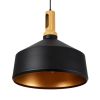 GLOBOSTAR® CALYPSO 01334-B Μοντέρνο Κρεμαστό Φωτιστικό Οροφής με Ντουί 1 x E27 AC 220-240V IP20 - Μαύρο & Μπρούτζινο - Μ36 x Π36 x Υ35cm