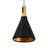 GLOBOSTAR® CALYPSO 01334-C Μοντέρνο Κρεμαστό Φωτιστικό Οροφής με Ντουί 1 x E27 AC 220-240V IP20 - Μαύρο & Μπρούτζινο  - Μ25 x Π25 x Υ40cm